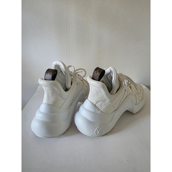 Louis Vuitton White Leather Monogram Canvas Archlight Sneaker 39 sz - Picture 14 of 16
